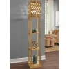 Woven Floor Lamp with Shelves